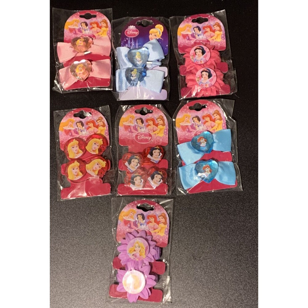 Assorted Disney Princess Elastic Hair Bows (8 packs of 2 bows)